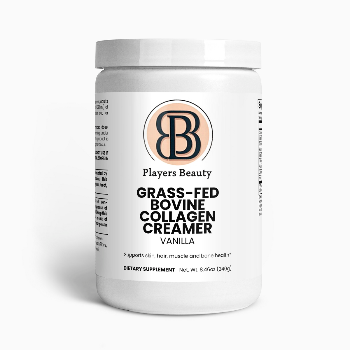 Players Beauty Grass-Fed Bovine Collagen Creamer (Vanilla)