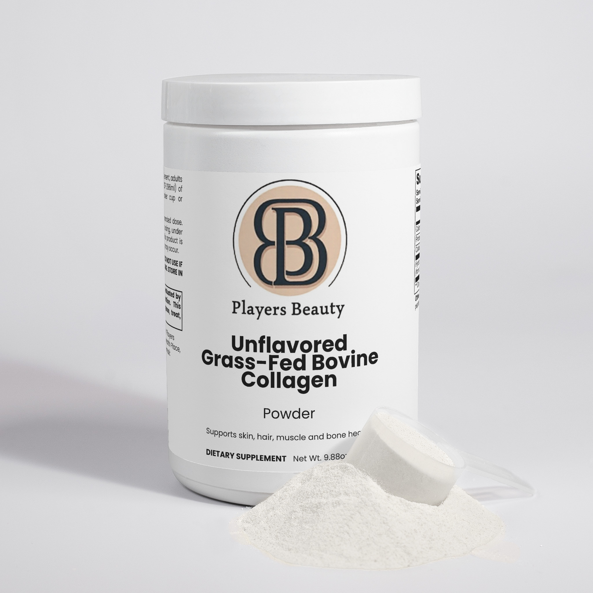 Players Beauty Unflavored Grass-Fed Bovine Collagen Powder