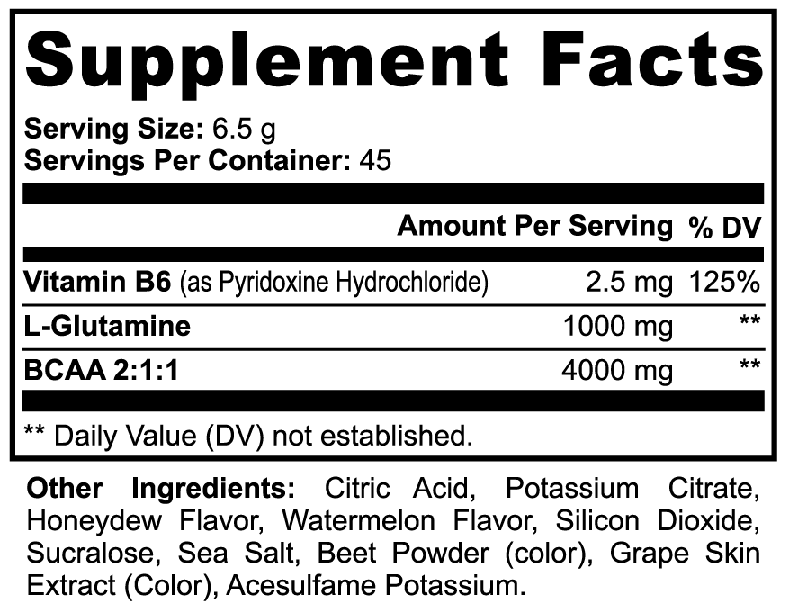 Players Beauty (Honeydew Watermelon) BCAA Post Workout Powder