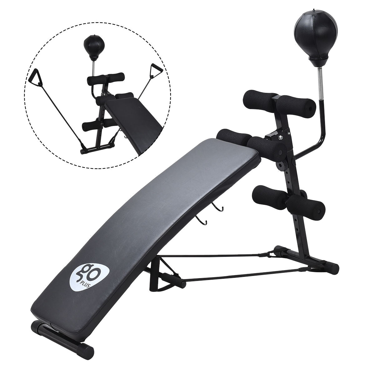 Adjustable Incline Curved Workout Fitness Sit Up Bench